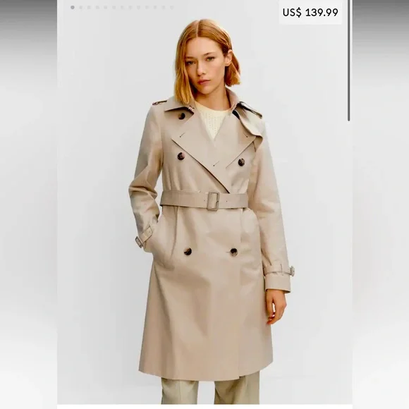 Mango Beige Trench Coat - Picture 3 of 16